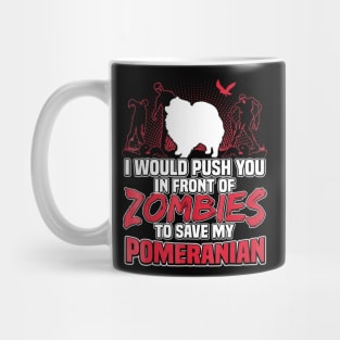 Pomeranian And Zombies Halloween Mug